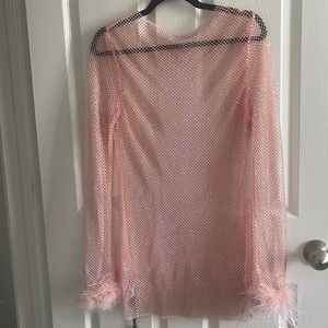 WHITE FOX BOUTIQUE LONG SLEEVE DRESS BABY PINK